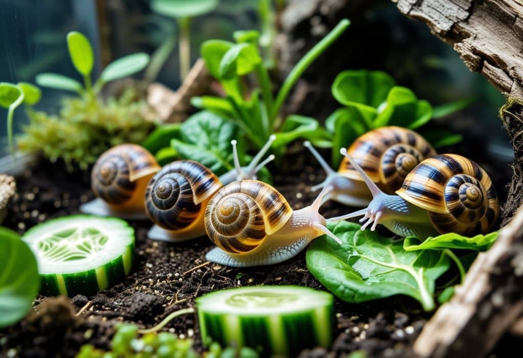 Was fressen Schnecken im Terrarium?